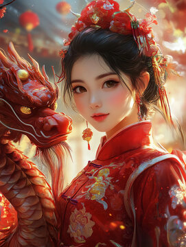 古風美女過年