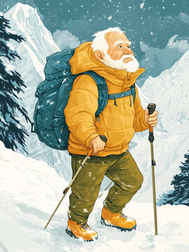 雪季戶外爬山