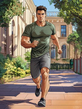 跑步運動男子