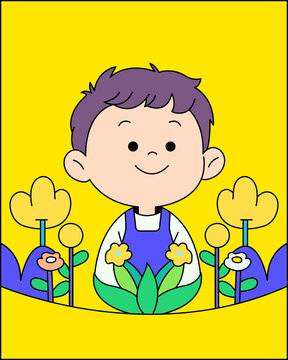 鮮花小男孩