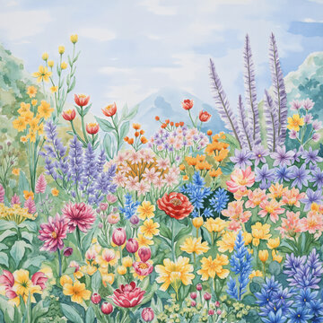璀璨花卉油畫作