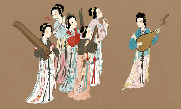 十八學(xué)士仕女圖