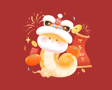 蛇年春節(jié)插畫