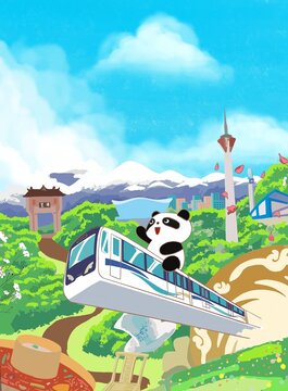 成都插畫矢量圖