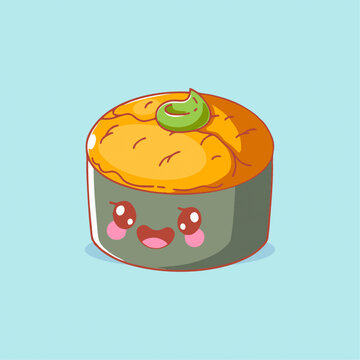 可愛美食蛋糕Q版兒童插畫