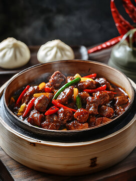 啫啫牛肉粒