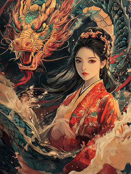 國潮風(fēng)蛟龍得水