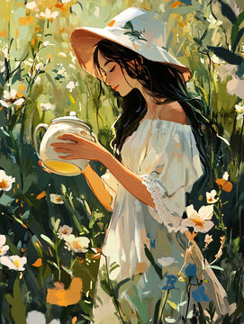 場(chǎng)景植物少女
