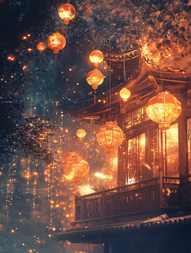 古風(fēng)花燈