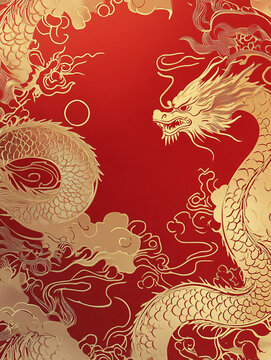 龍年紅金漸變