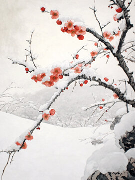 冰雪紅梅