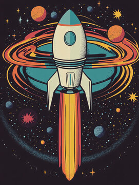 探索宇宙卡通圖案