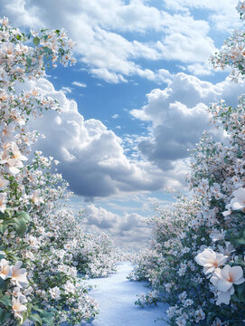唯美薔薇花小路