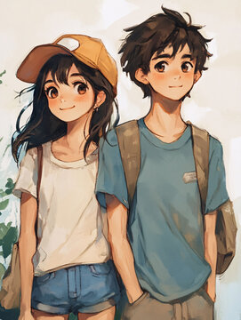 夏日小情侶