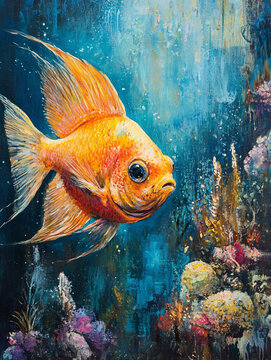油畫(huà)小魚(yú)