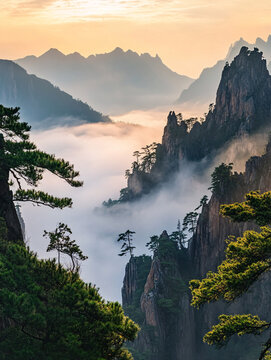 云海風(fēng)光奇松怪石