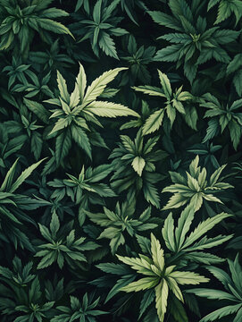 綠色植物平鋪背景