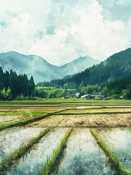 面水彩風(fēng)景