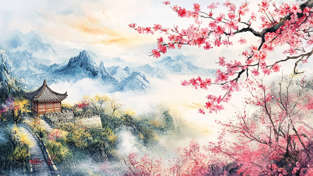 山水畫合成圖