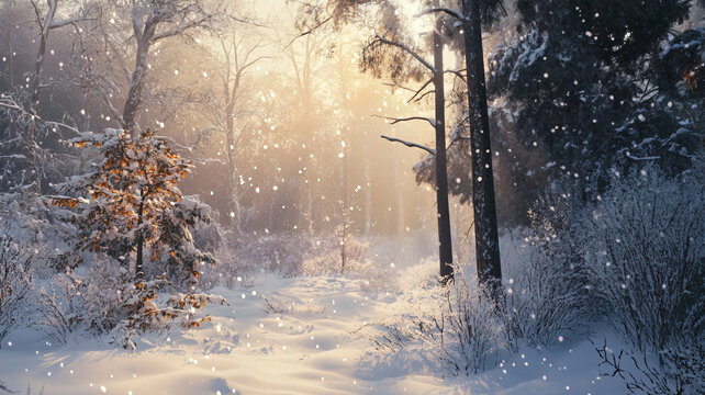 唯美森林雪景