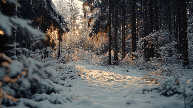 唯美森林雪景