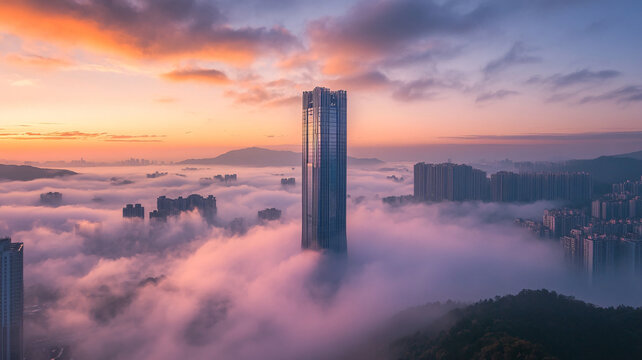 海天中心平流霧