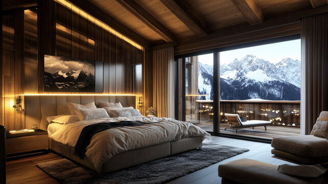 雪山觀景房間