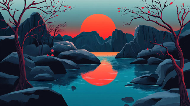 抽象山水