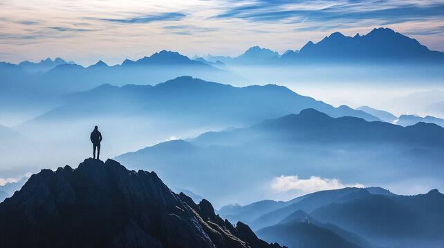 山巔孤高意境