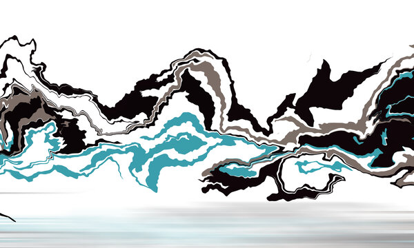 抽象水墨山