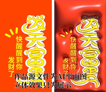 膨脹風手機殼潑天富貴插畫壁紙