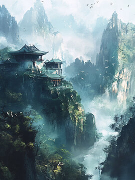 古風(fēng)山水場(chǎng)景