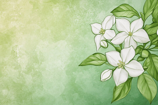 茉莉花壁畫
