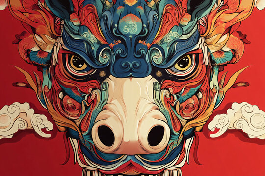 國(guó)潮牛頭設(shè)計(jì)