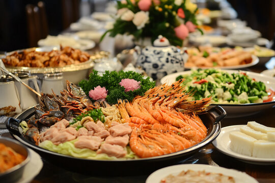 一桌海鮮美食