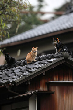 屋檐貓咪