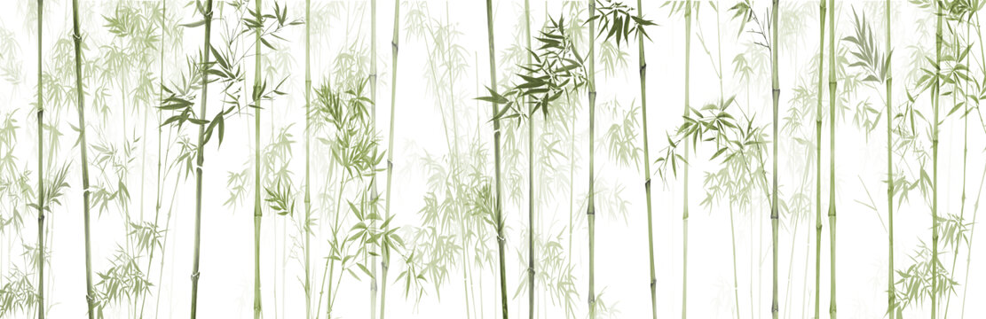 新中式竹林背景墻