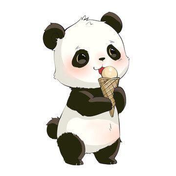 熊貓吃冰淇淋