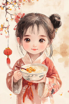 吃湯圓的娃娃