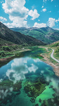 高山湖泊五色海