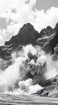 火山豎畫幅