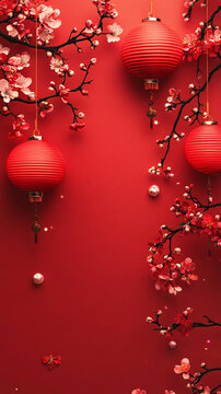 燈籠梅花背景圖