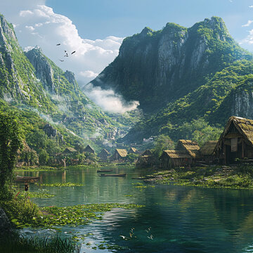 古代隱居生活場景