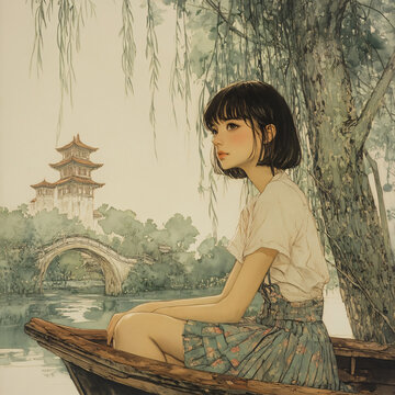 少女側(cè)臉