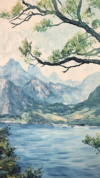 油畫山水