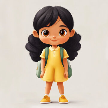 背書包的小女孩