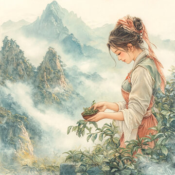采茶采藥少女