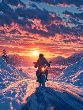 雪山摩托車(chē)騎游