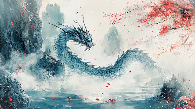 龍吐水壁紙