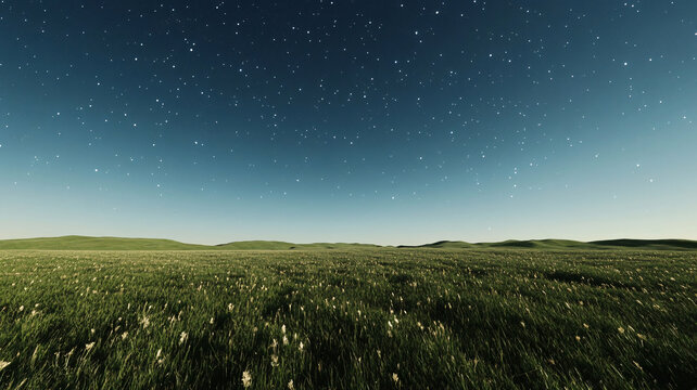 星空草地背景